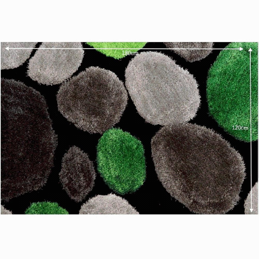 Ковер Lando-Carpet 120x180 см, зеленый/серый/черный, PEBBLE TYP 1- мебельный