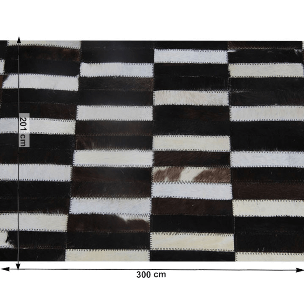 Lando-Covor de lux din piele, maro/negru/alb, patchwork, 201x300, Piele de v- lando.md