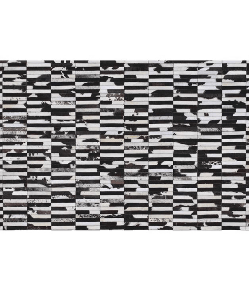 Încărcați imaginea în vizualizatorul Galerie, Lando-Covor de lux din piele, maro/negru/alb, patchwork, 201x300, Piele de v- lando.md
