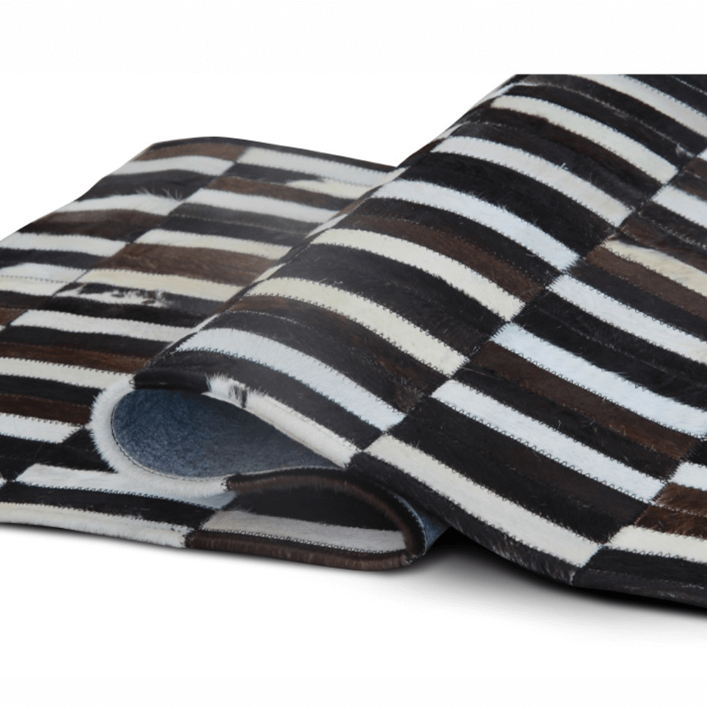 Lando-Covor de lux din piele, maro/negru/alb, patchwork, 201x300, Piele de v- lando.md