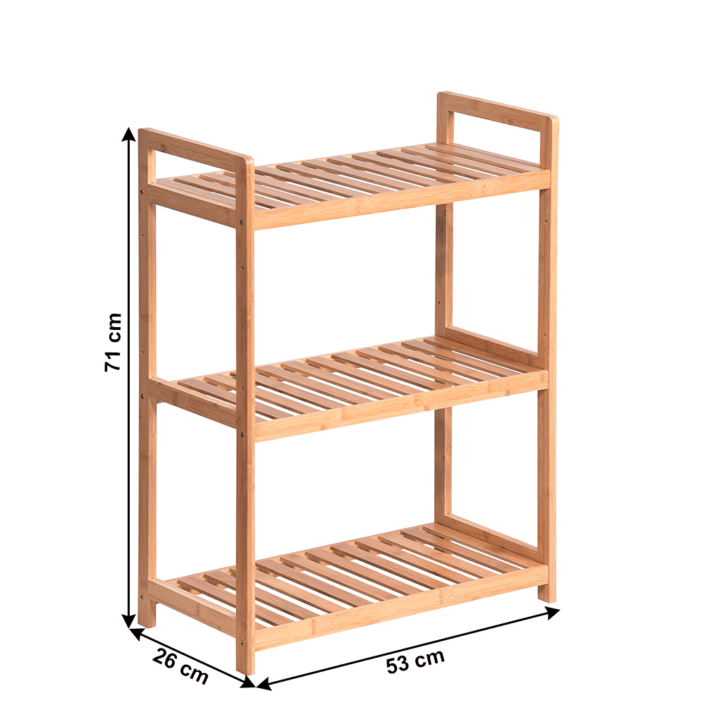 Lando-Shelf с 3 полками, натуральный бамбук, FIORE TYPE 1- lando.md