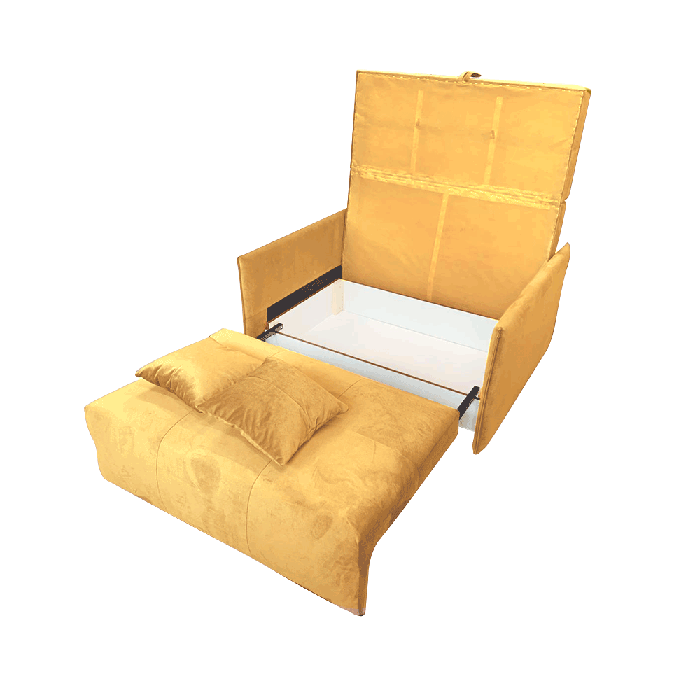 Кресло Lando-Foldable, горчичная ткань Ривьера, ALANA-lando.md