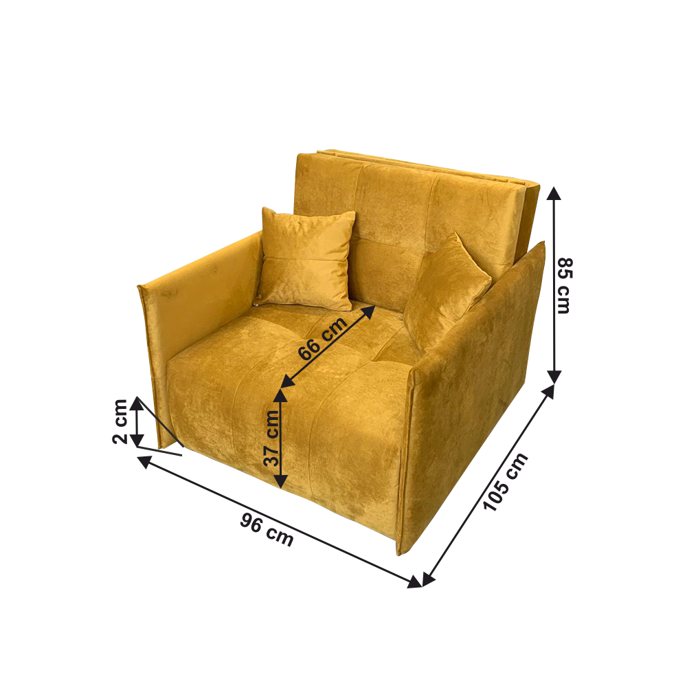 Кресло Lando-Foldable, горчичная ткань Ривьера, ALANA-lando.md