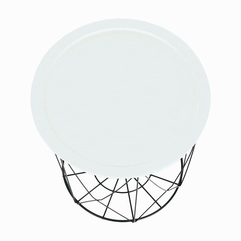 Ландо-Приставной столик, белый/черный, SALERO-lando.md