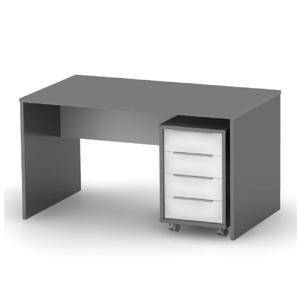 Masă de birou, grafit/alb, RIOMA NEW TYP 16 Lando - Lando