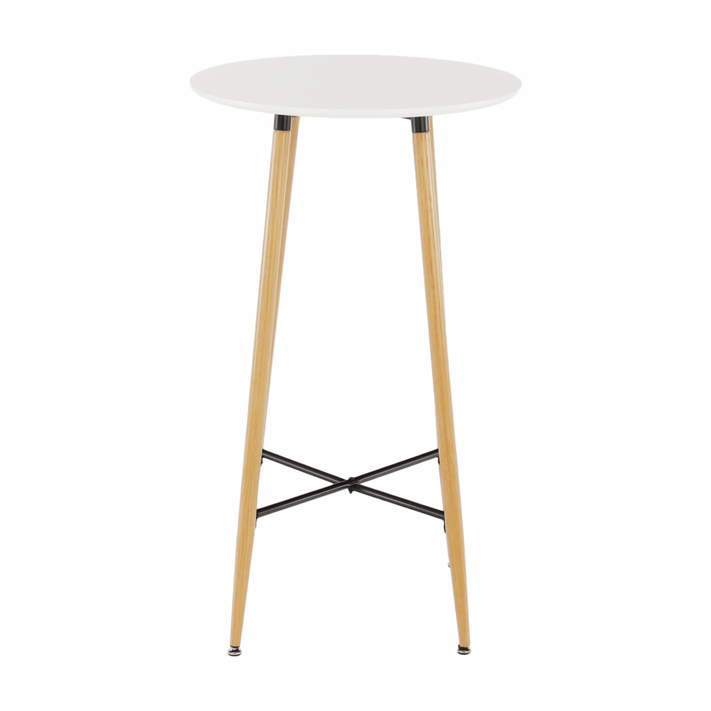 Lando-Masă de bar, alb/stejar, diametru 60 cm, IMAM- mobila