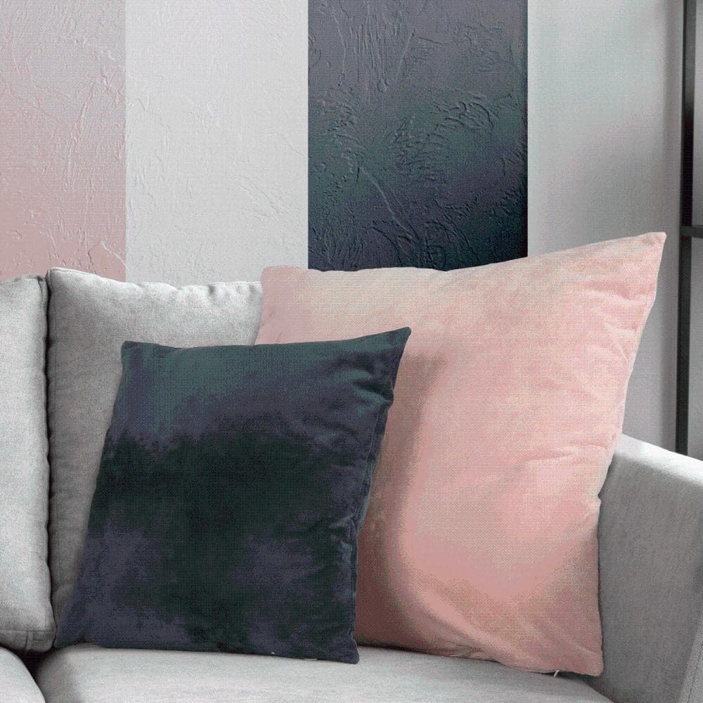 LandoPernă, material textil de catifea roz pudră, 45x45, ALITA TIPUL 2- mobila