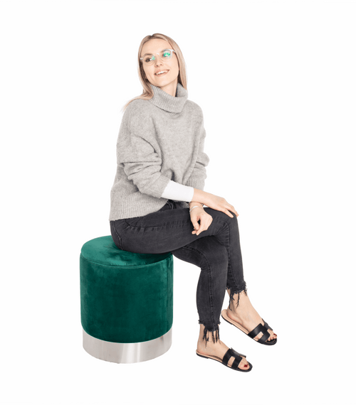 Загрузить изображение в Галерею просмотра, Lando-Stool, Velvet green/silver chrome, DARON-lando.md