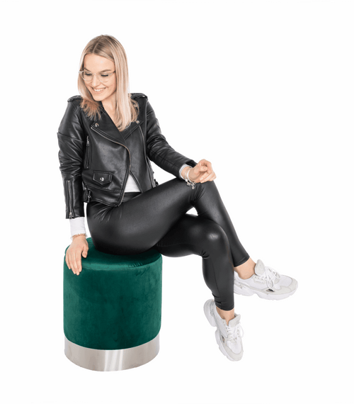 Загрузить изображение в Галерею просмотра, Lando-Stool, Velvet green/silver chrome, DARON-lando.md