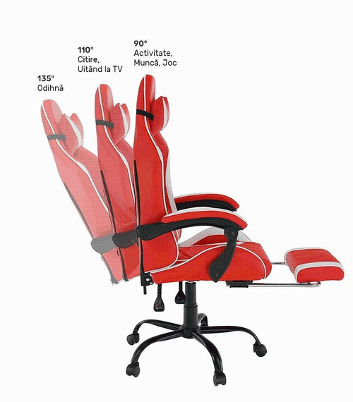 Загрузить изображение в Галерею просмотра, кресло Lando-Office/игровое, черное/белое/красное, OZGE NEW-lando.md