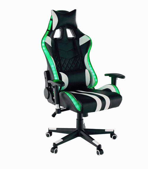 Загрузите изображение в Галерею просмотра, Lando-Office/игровое кресло с RGB-подсветкой, черно-белая/цветная модель, ZO-lando.md