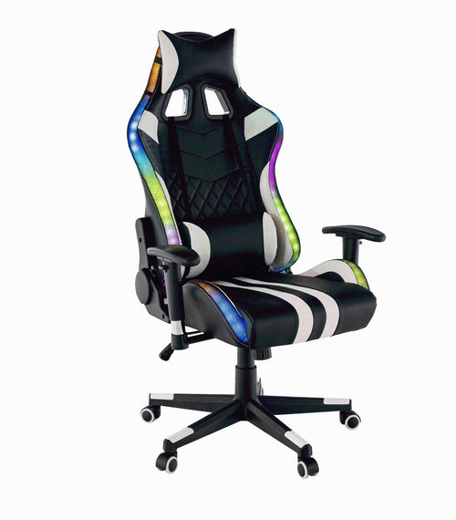 Загрузите изображение в Галерею просмотра, Lando-Office/игровое кресло с RGB-подсветкой, черно-белая/цветная модель, ZO-lando.md