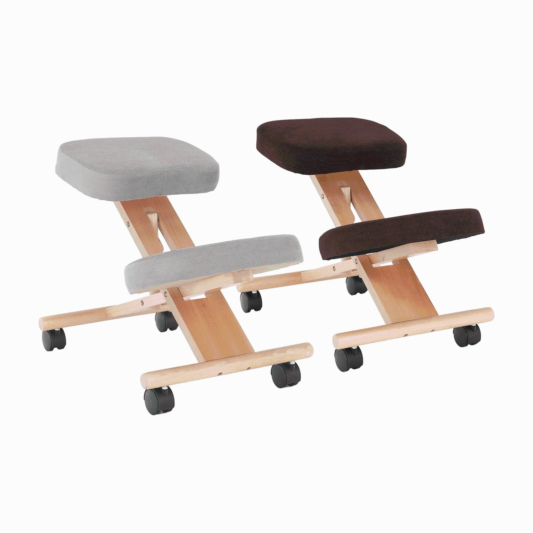 Lando-Ergonomic коленный стул, серо-коричневый серо-коричневый/бук, FLONET- lando.md