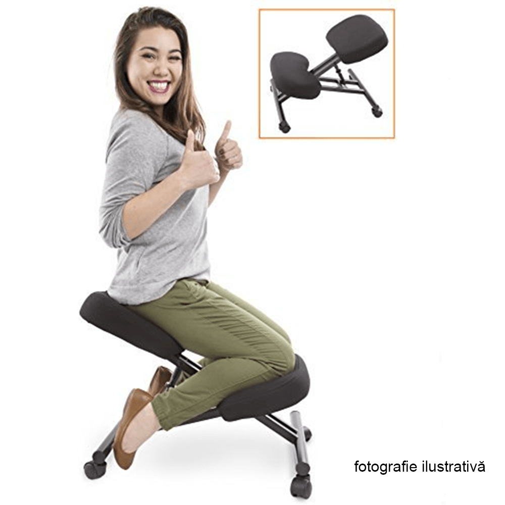 Lando-Ergonomic коленный стул, черный/бук, GROCO-lando.md