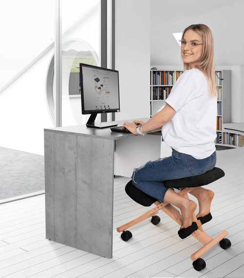 Загрузить изображение в просмотрщик Галерея, коленный стул Lando-Ergonomic, черный/бук, GROCO-lando.md
