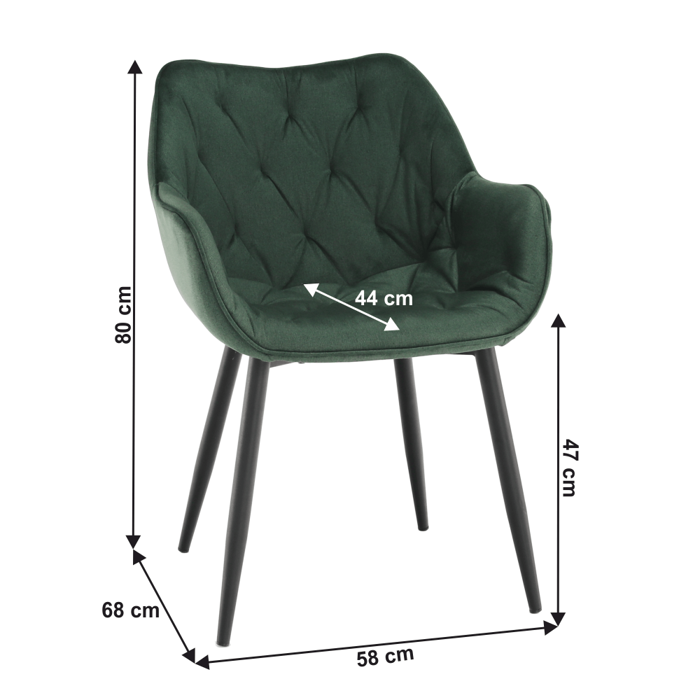 Кресло Lando-Design, ткань Velvet зеленого цвета, FEDRIS-lando.md