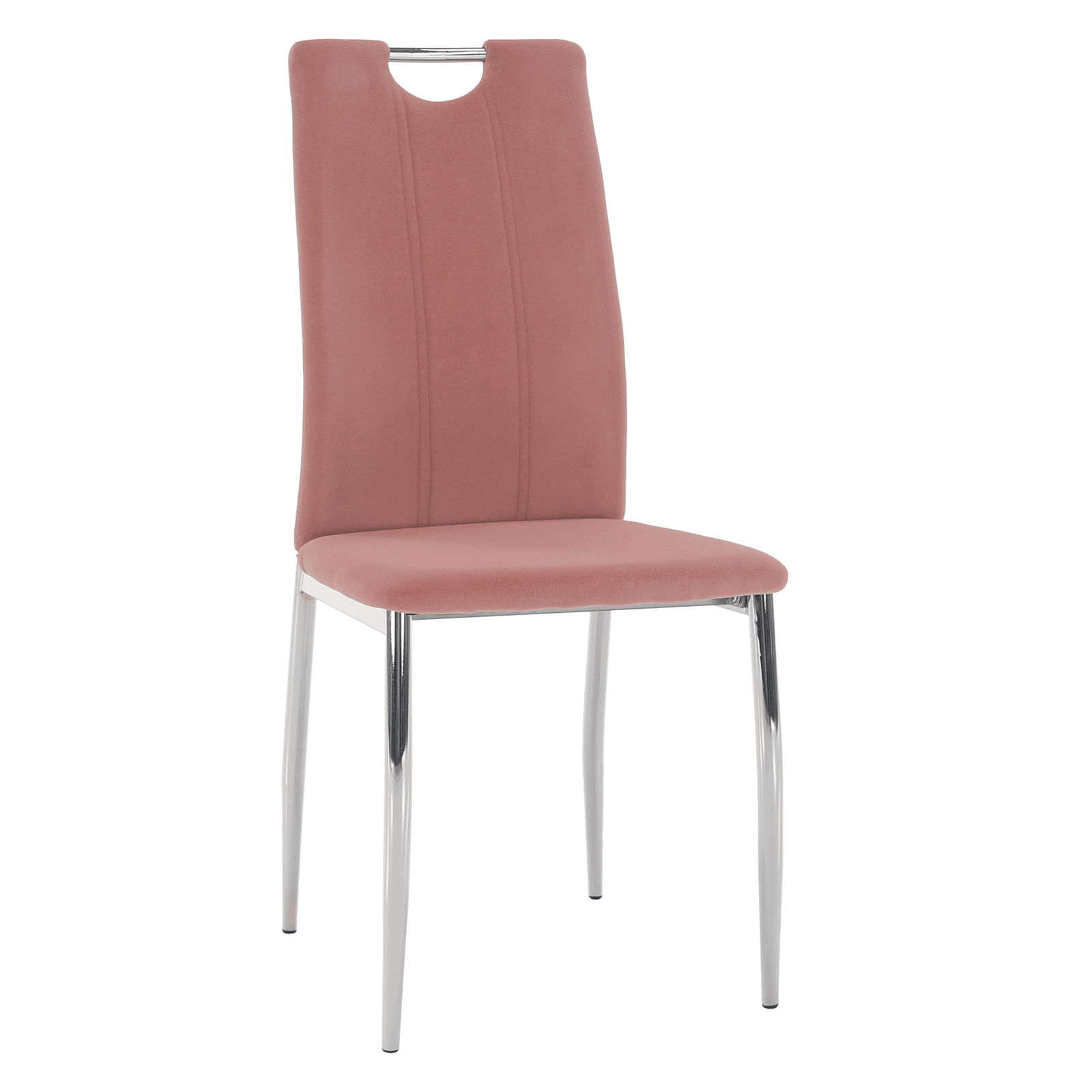 Scaun de masă, ţesătură de catifea roz / crom, OLIVA NEW Lando - Lando