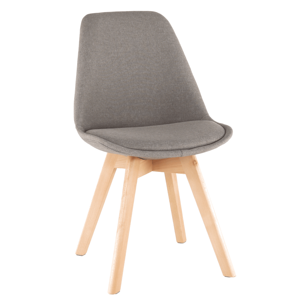 Lando-Scaun, material textil gri-maro/lemn fag, LORITA- lando.md