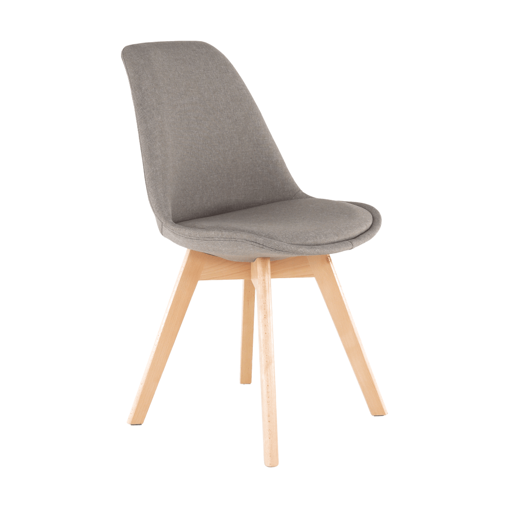 Lando-Scaun, material textil gri-maro/lemn fag, LORITA- lando.md