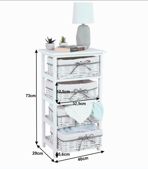 Загрузить изображение в Галерею просмотра, Lando-Commode, 4 корзины, античный белый, RUBY 4-lando.md