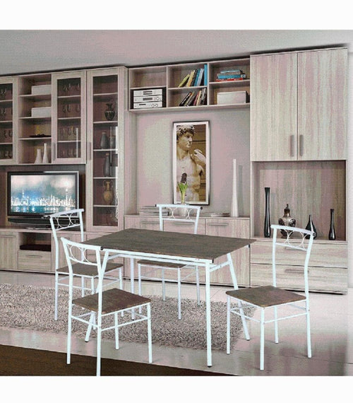 Încărcați imaginea în vizualizatorul Galerie, Lando-Set dining 1+4, lemn/alb metal, MALABO- mobila
