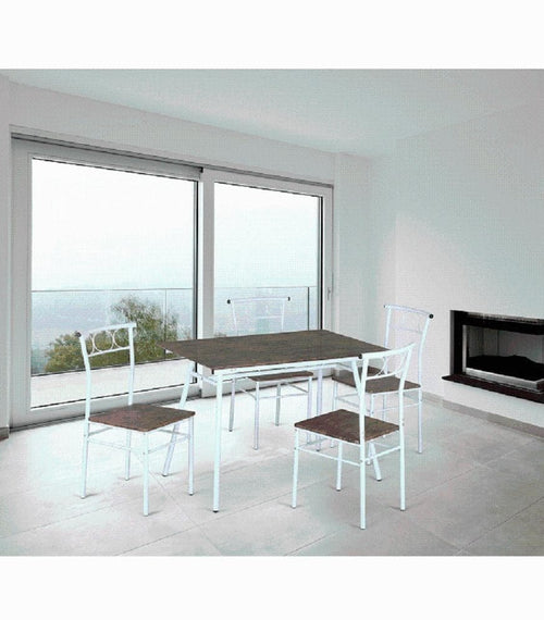 Încărcați imaginea în vizualizatorul Galerie, Lando-Set dining 1+4, lemn/alb metal, MALABO- mobila

