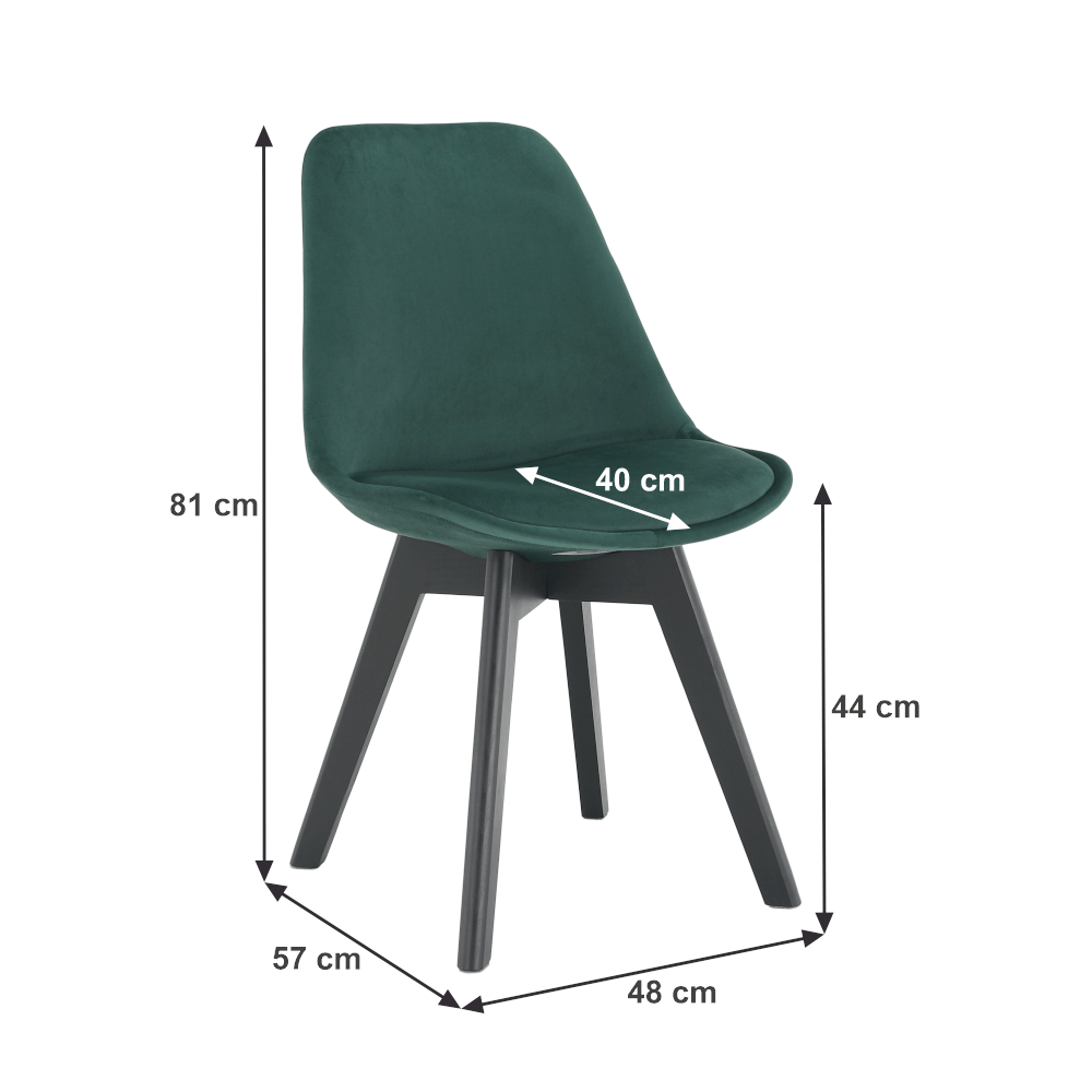 LandoScaun, catifea Velvet smarald/ negru , LORITA- mobila