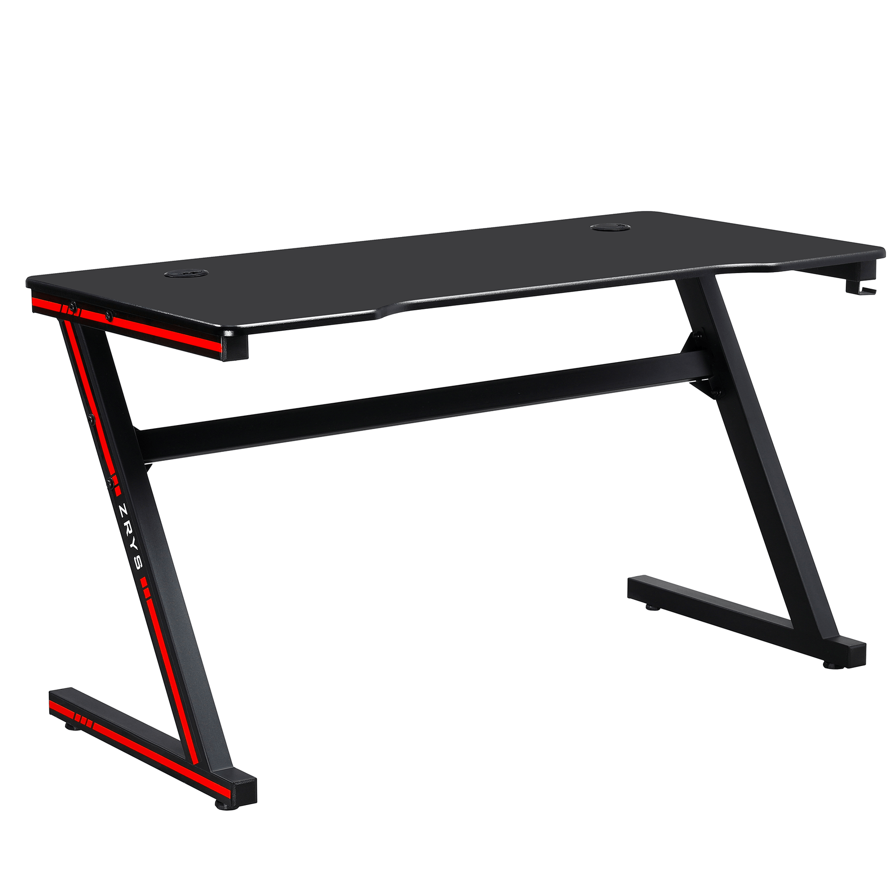 Masă de joc / masă pentru computer, neagră / roşie, MACKENZIE 140cm Lando