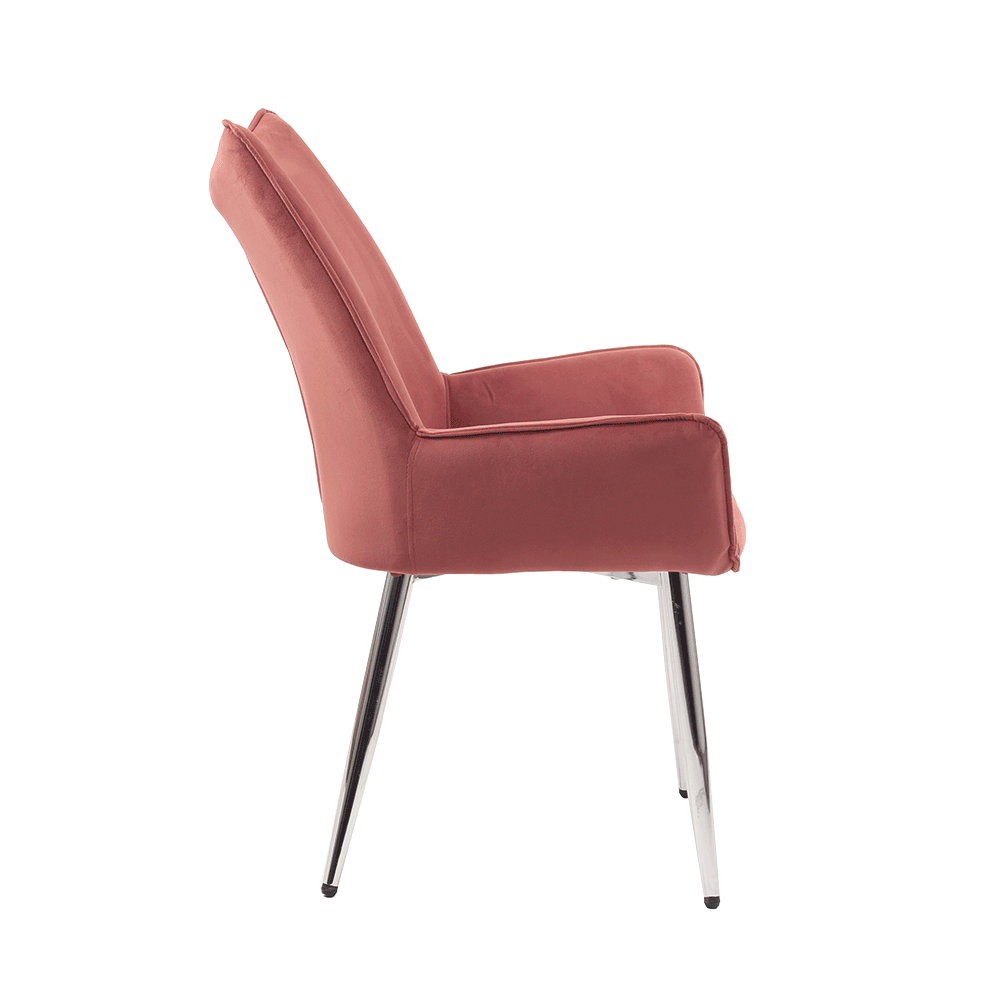 Lando-Scaun de masă, ţesătură de catifea roz / crom, MAIRIN TIP 2- mobila
