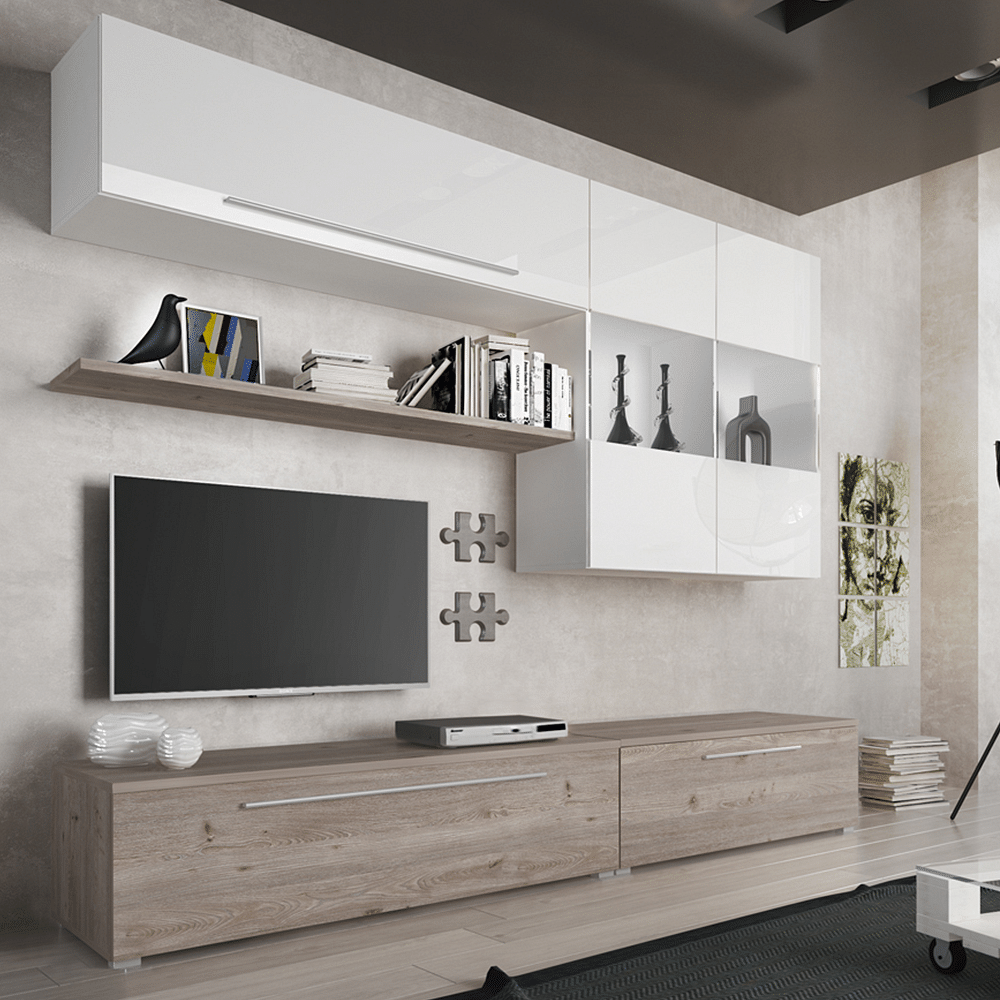LandoDulap sufragerie, MDF/DTD laminat, stejar nelson/alb HG, SOFI- mobila