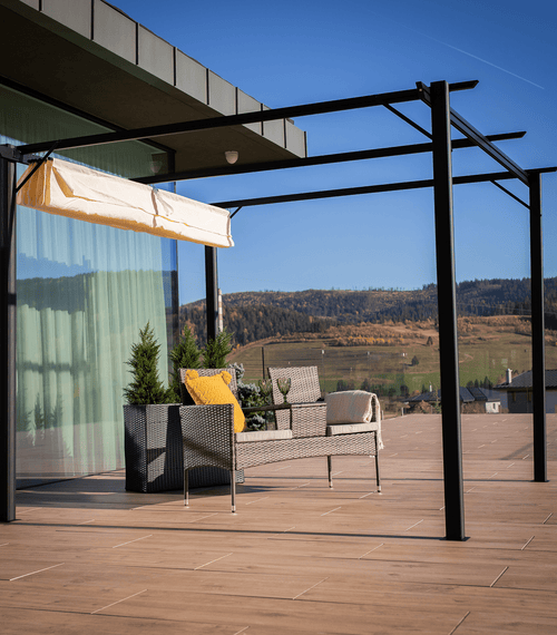 Încărcați imaginea în vizualizatorul Galerie, Pergola cu acoperiş glisant, aluminiu, PEPY BASIC Lando
