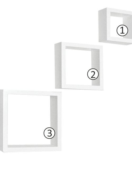 Загрузите изображение в средство просмотра галереи, Set rafturi 3 buc, alb, KVADRO NEW DR-WS-6103 Lando - Lando
