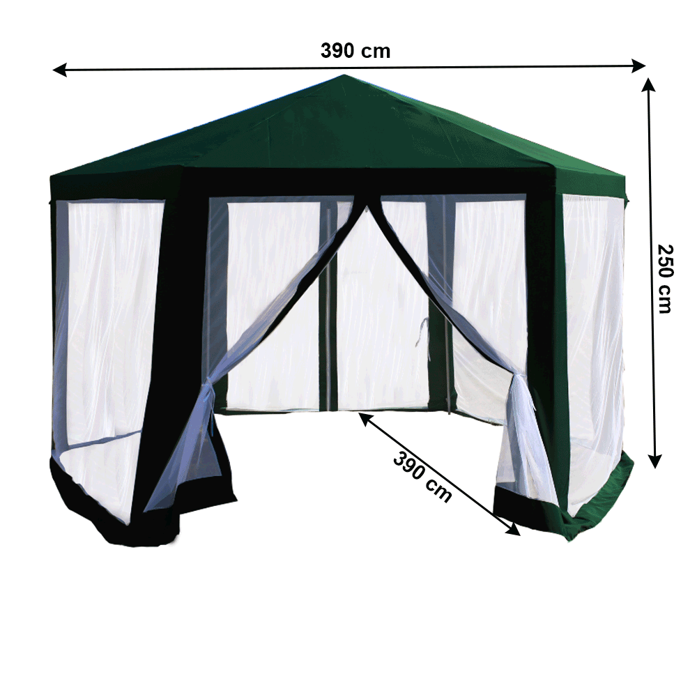 Lando-Pavilion cort pentru grădină, 3,9x2,5x3,9m, verde / alb, RINGE TIP 1 6- lando.md