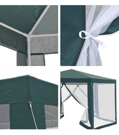 Încărcați imaginea în vizualizatorul Galerie, Lando-Pavilion cort pentru grădină, 3,9x2,5x3,9m, verde / alb, RINGE TIP 1 6- lando.md
