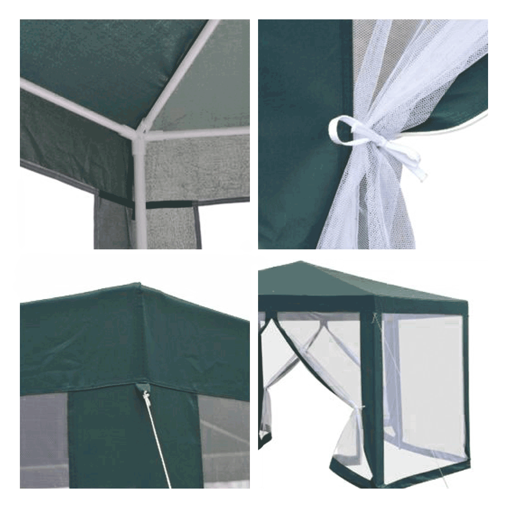 Lando-Pavilion cort pentru grădină, 3,9x2,5x3,9m, verde / alb, RINGE TIP 1 6- lando.md
