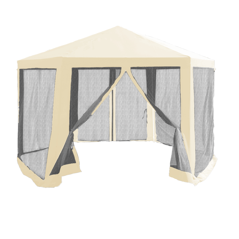 Lando-Pavilion cort pentru grădină, 3,9x2,5x3,9m, bej / negru, RINGE TIP 2 +- lando.md