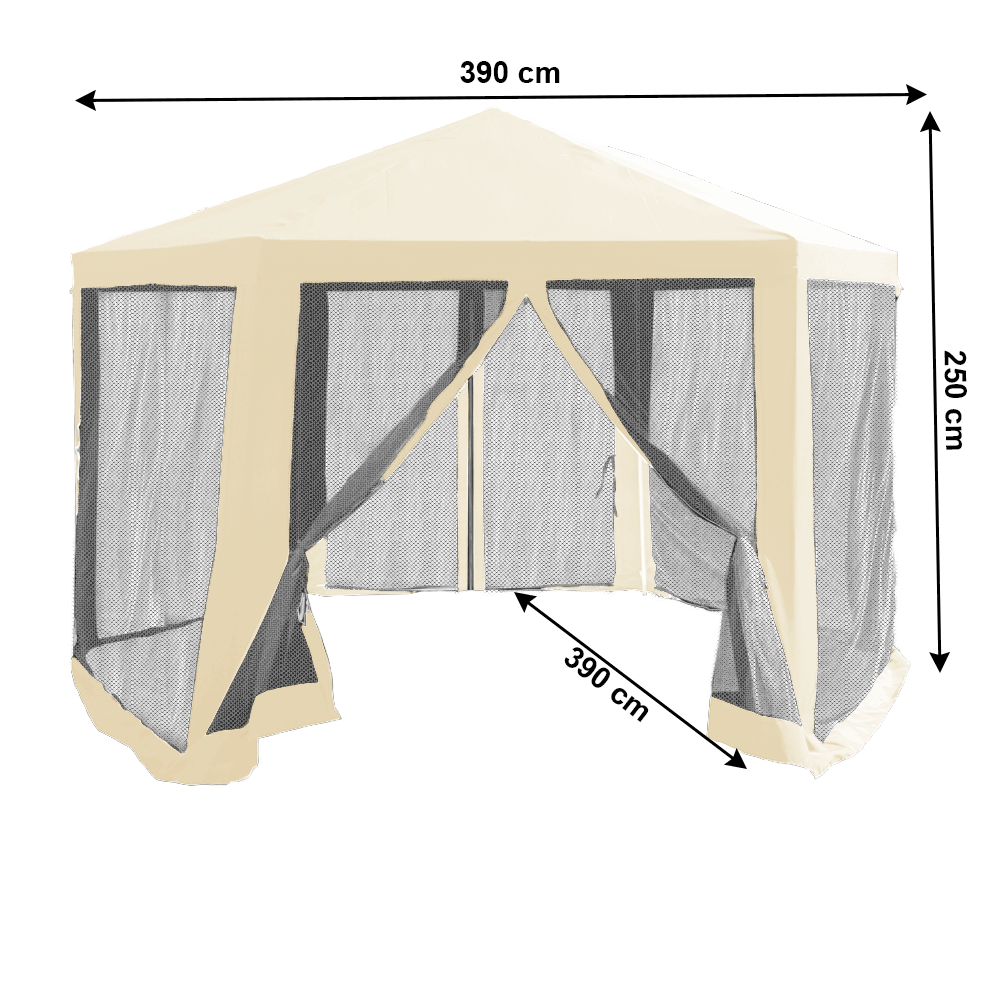 Lando-Pavilion cort pentru grădină, 3,9x2,5x3,9m, bej / negru, RINGE TIP 2 +- lando.md