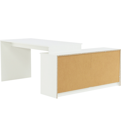 Încărcați imaginea în vizualizatorul Galerie, Lando-Masă PC de colţ, alb/beton, BENTOS- mobila
