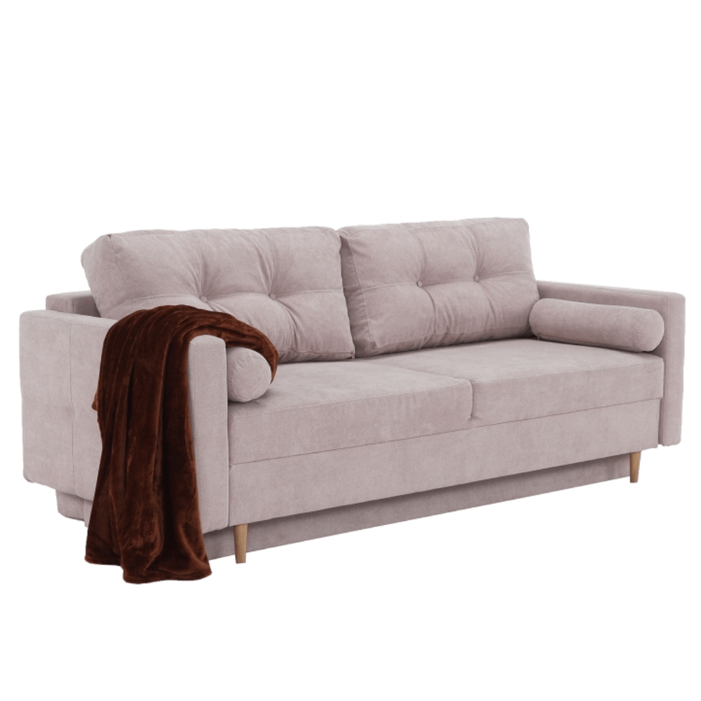 Canapea extensibilă, material textil roz antic, AURELIA Lando - Lando