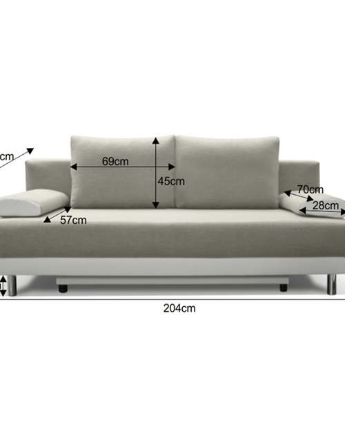 Загрузите изображение в средство просмотра галереи, Canapea extensibilă, gri deschis/alb, FERDI Lando - Lando

