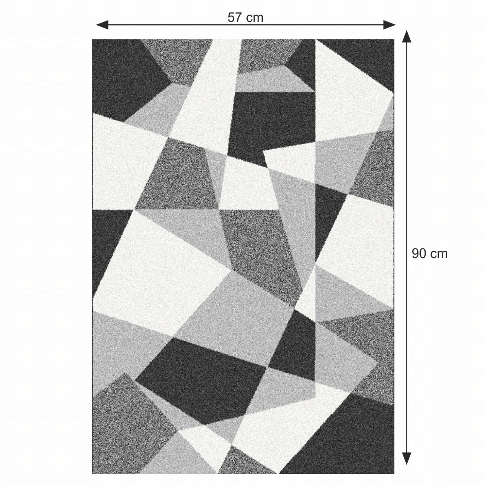 Covor, negru/gri/alb, 57x90, SANAR Lando - Lando