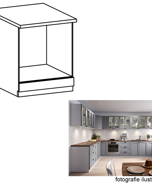 Încărcați imaginea în vizualizatorul Galerie, Cabinet pentru cuptor încorporabil, gri mat/alb, LAYLA D60ZK Lando - Lando
