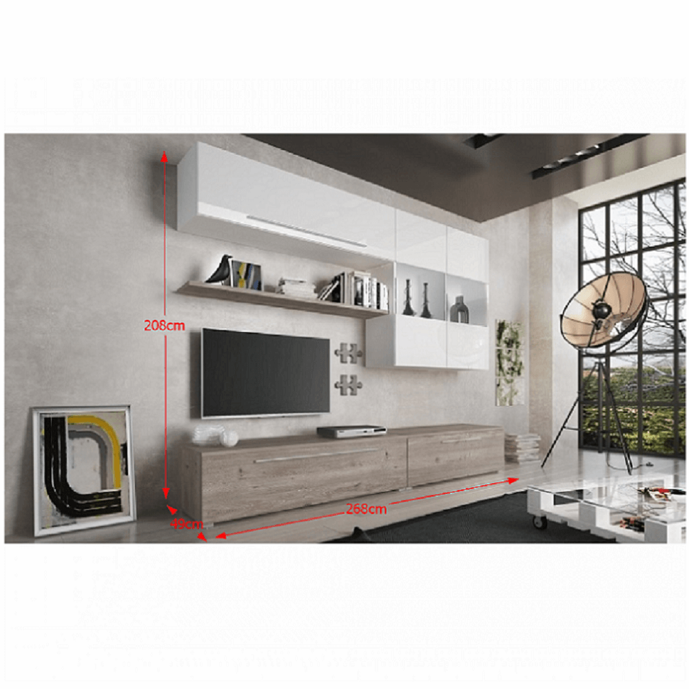 LandoDulap sufragerie, MDF/DTD laminat, stejar nelson/alb HG, SOFI- mobila