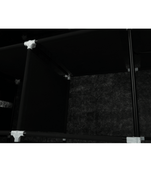 Încărcați imaginea în vizualizatorul Galerie, LandoOrganizator de garderobă, material textil/metal, negru, TARON VNW05 mobila
