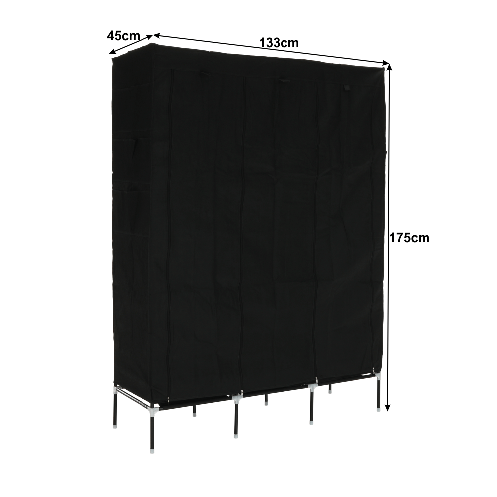 LandoOrganizator de garderobă, material textil/metal, negru, TARON VNW05 mobila